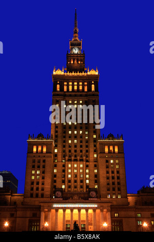 Le Palais de la Culture et de la science à Varsovie, Pologne Banque D'Images