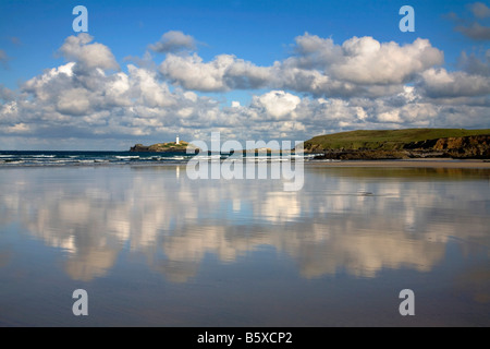 Gwithian godrevy et Cornwall Beach Banque D'Images