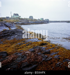 Au Canada, la côte est de la Nouvelle-Écosse, de Peggys Cove;bateaux et jetée à l'océan Banque D'Images