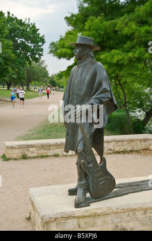 Austin Texas Hill Country Zilker Park Statue de Stevie Ray Vaughan Banque D'Images