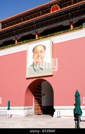 Photo de Mao à la porte Tiananmen à Beijing, Chine Banque D'Images