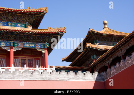 Bâtiments à l'intérieur de la Cité interdite à Pékin, Chine Banque D'Images