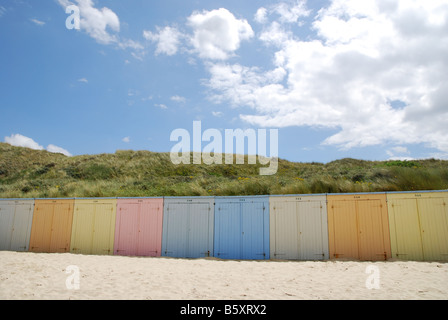 Cabines de plage de Domburg Zélande Pays-Bas Banque D'Images