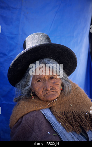 Portrait de vieille dame Quechua, Potosi, Bolivie Banque D'Images