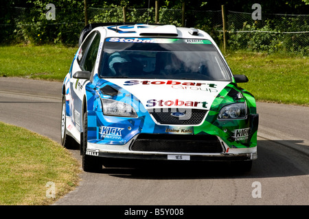 2007 Ford Focus WRC avec chauffeur Matthew Wilson à Goodwood Festival of Speed, Sussex, UK. Banque D'Images