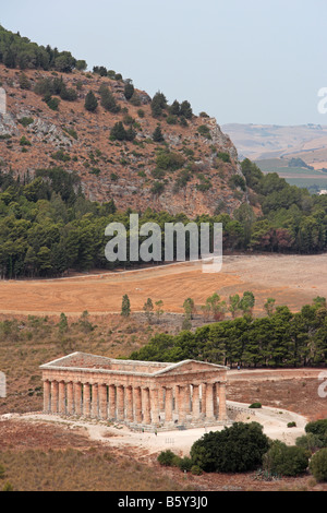 Temple grec de Ségeste, en Sicile, Banque D'Images