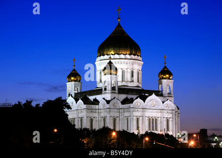 La Cathédrale de Christ le Sauveur (plus grande église chrétienne orthodoxe dans le monde) à Moscou, Russie Banque D'Images