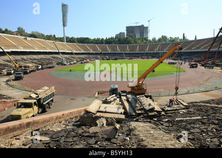 L'activité de construction d'un stade sportif Banque D'Images