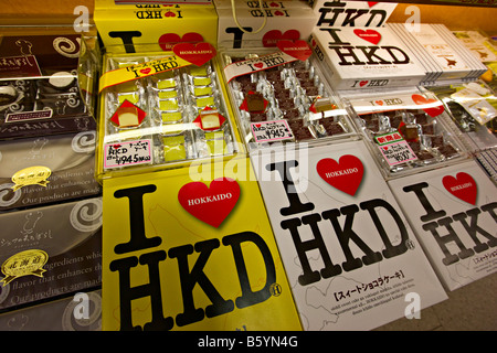 'J'aime' Hokkaido chocolats en vente à la gare JR centre commercial, Sapporo, Hokkaido, Japan Banque D'Images