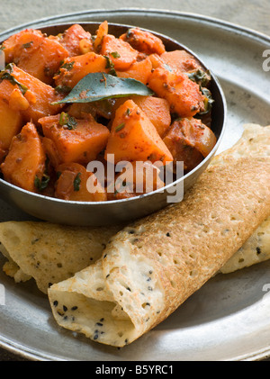 Aloo Masala Dosa avec Banque D'Images