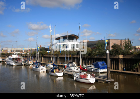 Les quais du port de wisbech paysage rivière Nene Wisbech Cambridgeshire County Fenland ville géorgienne Angleterre Grande-bretagne UK Banque D'Images