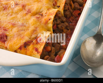 Enchiladas de boeuf plat Banque D'Images