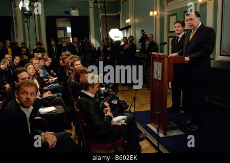 Conférence de presse avec le premier ministre Geir Haarde Banque D'Images