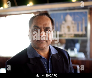 Le propriétaire d'un restaurant indien à New Haven, Connecticut Banque D'Images
