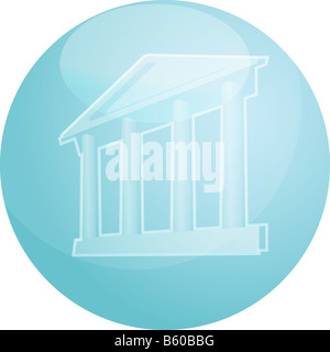 Illustration d'un grand bâtiment avec des piliers montrant les finances gouvernementales ou d'autres établissements Banque D'Images