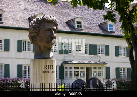 Statue de la tête de Louis Riel un (1844-1885), Musée de Saint-Boniface, Winnipeg, Manitoba, Canada. Banque D'Images