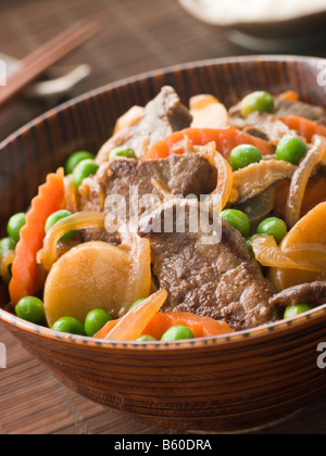 Filet de boeuf et légumes mijotés Banque D'Images