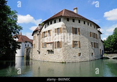 Hallwyl château avec douves en eau, Aarau, Argovie, Suisse, Europe Banque D'Images