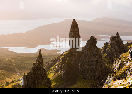 Le Storr (aiguille Rock et de Old Man Storr), Isle of Skye, Scotland, UK Banque D'Images