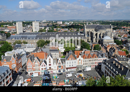 Musée des Beaux-Arts, Musée des beaux-arts, cathédrale de Saint Vaast, vue sur la ville, vue, Arras, Nord Pas de Calais, France, Europe Banque D'Images