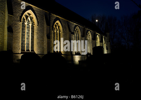 Une scène de nuit de l'abbaye de Dorchester Banque D'Images