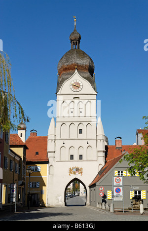 Landshuter Tor, Landshut Gate à Erding, Haute-Bavière Banque D'Images