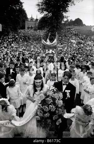 Pèlerinage à Kalwaria Zebrzdowska Fête de l'Assomption le 15 août, Pologne Banque D'Images