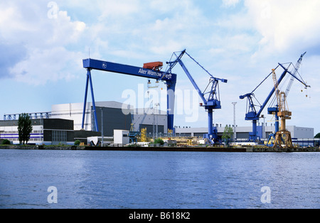 Aker Warnow, chantier naval shipyard, Mecklembourg-Poméranie-Occidentale, Allemagne Europe Banque D'Images