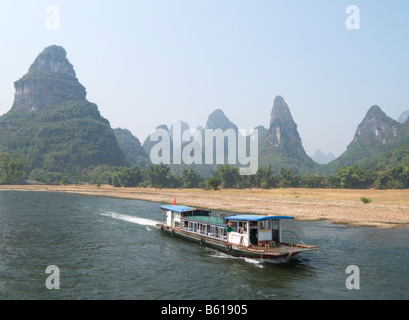 Croisière sur la rivière Li Guilin et Yangshuo Guangxi Chine Banque D'Images