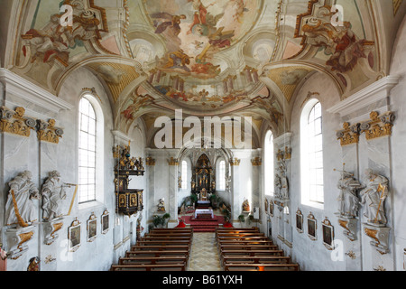 St Peter und Paul église située à Stoetten suis Auerberg, vue de l'intérieur, Allgaeu, souabe, Bavière, Allemagne, Europe Banque D'Images