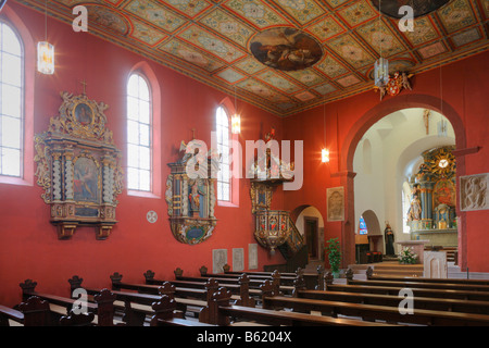 Vue de l'intérieur de l'église de Saint Pierre provost dans Petersburg près de Fulda, Rhoen, Hesse, Germany, Europe Banque D'Images