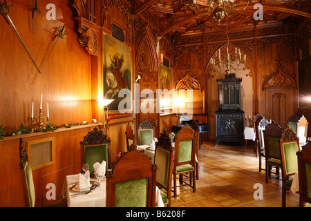 Dans le hall des chevaliers Hôtel Château Landsberg, Meiningen, Rhoen, Thuringe, Gerrmany, Europe Banque D'Images