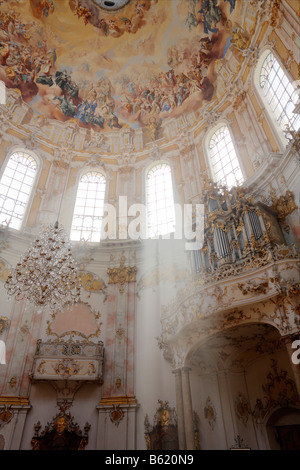 Orgue de l'église abbatiale Ettal, Upper Bavaria, Germany, Europe Banque D'Images