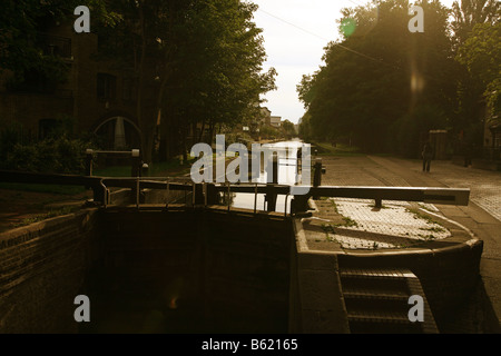 Blocage du canal regents canal mile end parc victoria hackney jeux olympiques 2012 Banque D'Images