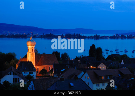 Vue sur Allensch am Bodensee, le lac de Constance, Constance district, Bade-Wurtemberg, Allemagne, Europe Banque D'Images