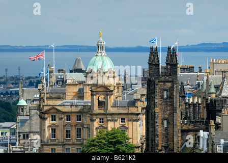 Vue sur le centre-ville historique d'Édimbourg, Ecosse, Grande-Bretagne, Europe Banque D'Images