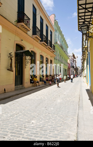 Rue, quartier historique de La Havane, Cuba, Caraïbes Banque D'Images