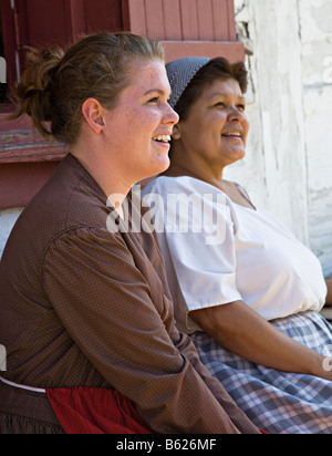 Les guides en costume d'monument historique national du Fort Langley British Columbia Canada Banque D'Images