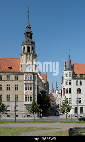 Tribunal de District, rue Rathausstrasse, Halle/Saale, Saxe-Anhalt, Allemagne, Europe Banque D'Images