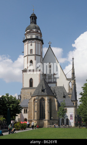 Ou Thomaskirche Église Saint-thomas, Leipzig, Saxe, Allemagne, Europe Banque D'Images