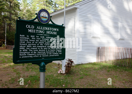 Ancienne maison de réunion à Allenstown Allenstown New Hampshire USA qui fait partie de la Nouvelle Angleterre Banque D'Images