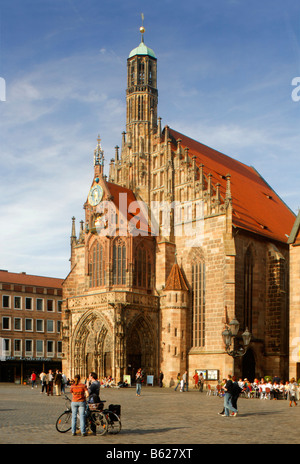 L'église Frauenkirche, principal marché, centre-ville historique, Nuremberg, Middle Franconia, Bavaria, Germany, Europe Banque D'Images