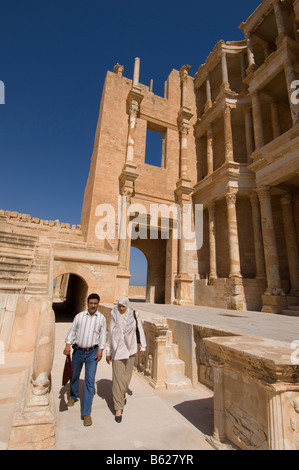 Théâtre romain site romain de Sabratha Tripolitaine Libye Banque D'Images