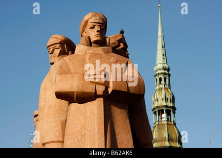 Mémorial pour les tirailleurs lettons rouge à Riga, Lettonie, Pays Baltes Banque D'Images