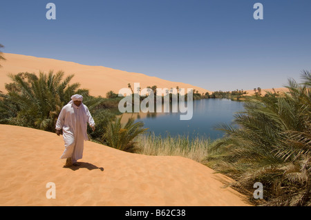 Oum El Ma lake Erg Awbari Libye Fezzan Sahara Banque D'Images