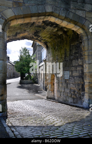 La porte de la Norman bridge à Warkworth Northumberland Royaume-uni Banque D'Images