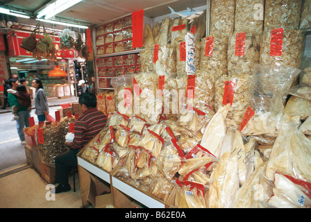 Shark Shark fin commerçant à Hongkong Banque D'Images
