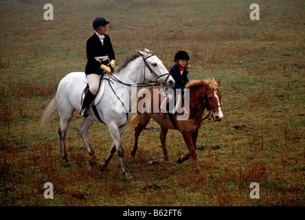 La chasse au renard à cheval, FERME RUNNYMEADE, COMTÉ DE CHESTER, Pennsylvania, USA Banque D'Images