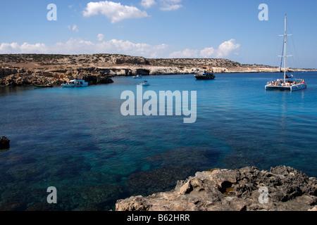 Cape greco une pointe est la pointe orientale du sud de Chypre bon pour la plongée Banque D'Images