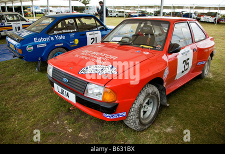 1986 Ford Escort Cosworth G3 voiture rallye, dans le paddock à Goodwood Festival of Speed, Sussex, UK. Banque D'Images